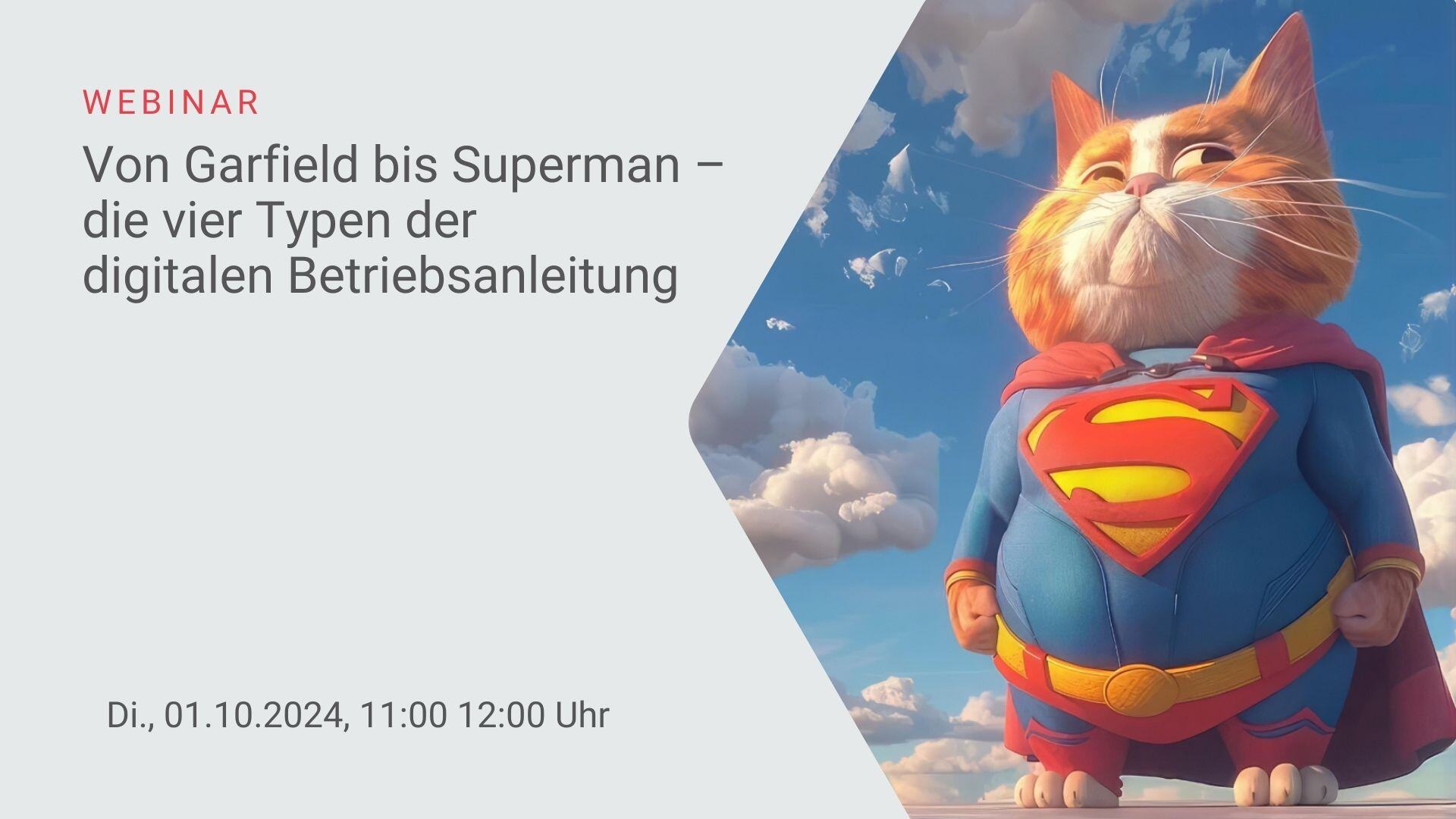 Webinar „Von Garfield bis Superman – die 4 Typen der digitalen Betriebsanleitung“